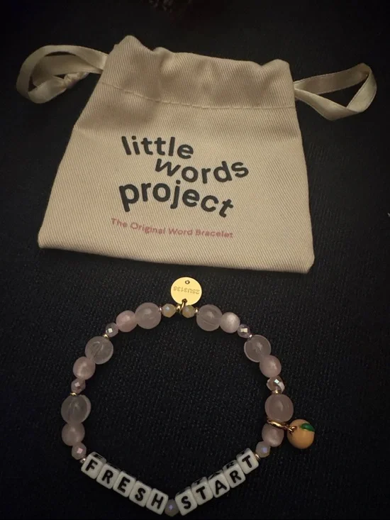 Little Words Project Fresh Start S/M Bracelet with Peach Charm - Picture 2 of 2